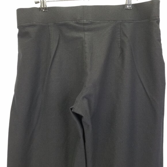 EILEEN FISHER Pants Women's M Ponte Knit Tapered Leg Elastic Waist Pull On Black - Picture 5 of 10